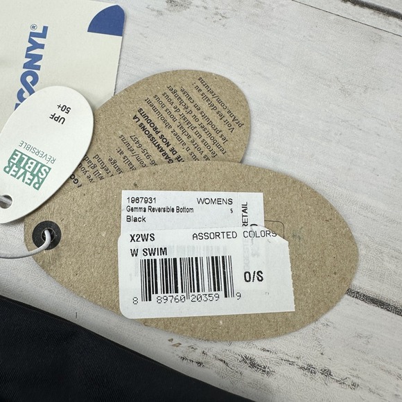 prAna Gamma Reversible Swim Bottom Womens Size Small NWT Black - Picture 2 of 7